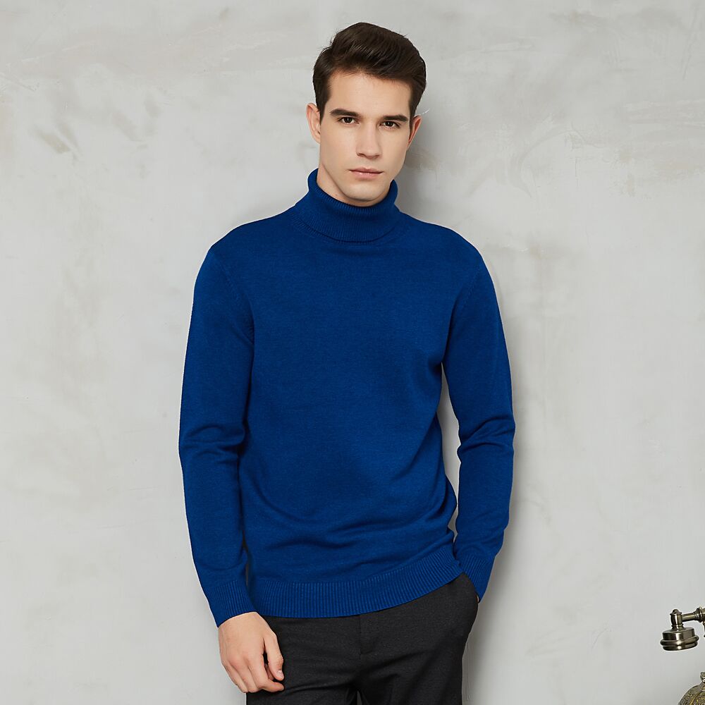 Biruvi | Men’s Knitwear Turtleneck Sweater Slim Fit Warm Winter Layer