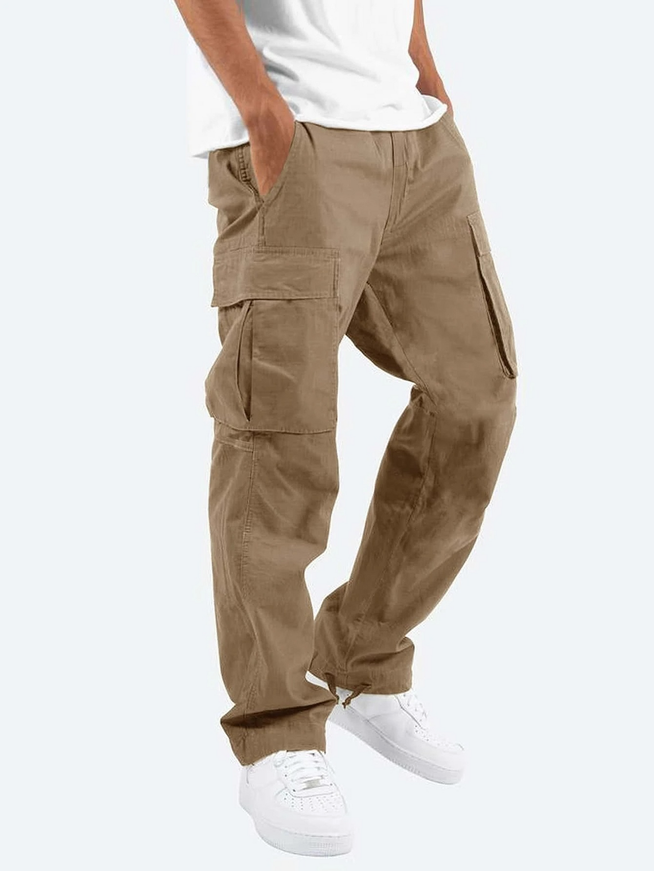 Biruvi | Men’s Cargo Pants Relaxed Fit Straight Leg Utility Pockets