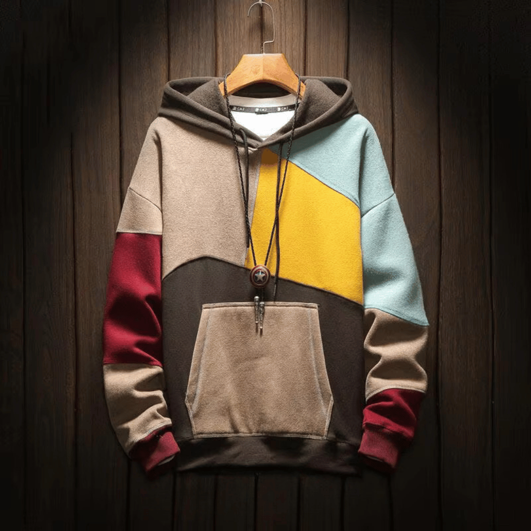 Biruvi | Men’s Colorblock Pullover Hoodie