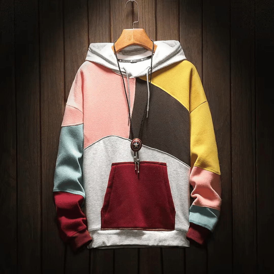 Biruvi | Men’s Colorblock Pullover Hoodie