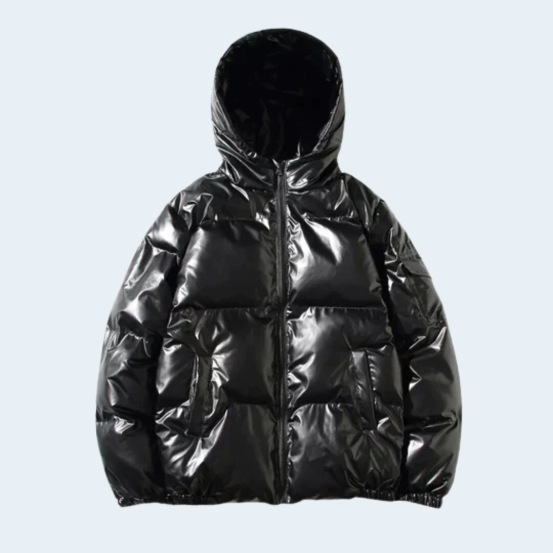 Biruvi | Men’s Glossy Hooded Puffer Jacket