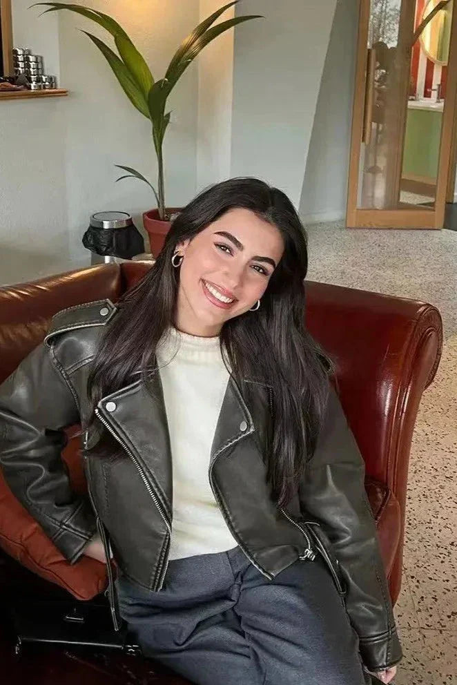 Biruvi | Women’s Mode Short Jacket Tailored Belted Stylish