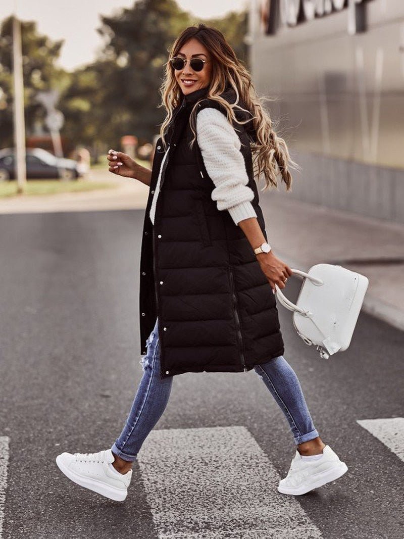 Biruvi | Women’s Knee-Length Quilted Vest