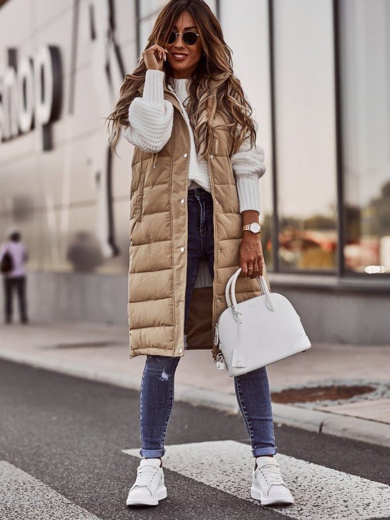 Biruvi | Women’s Knee-Length Quilted Vest