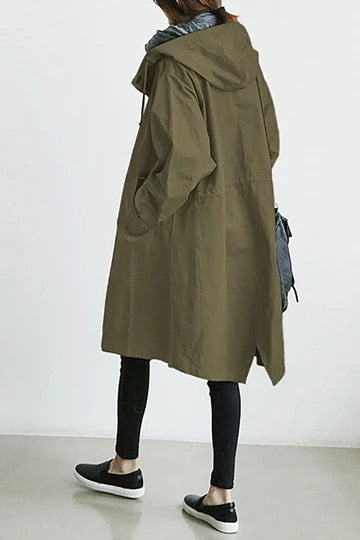 Biruvi | Women’s Hooded Long Cotton Coat