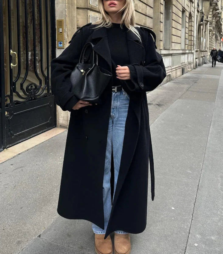 Biruvi | Women’s Oversized Wool Blend Longline Coat