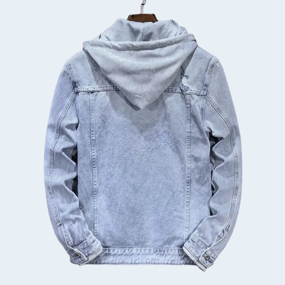 Biruvi | Men’s Retro Fall Ready Denim Hoodie Jacket