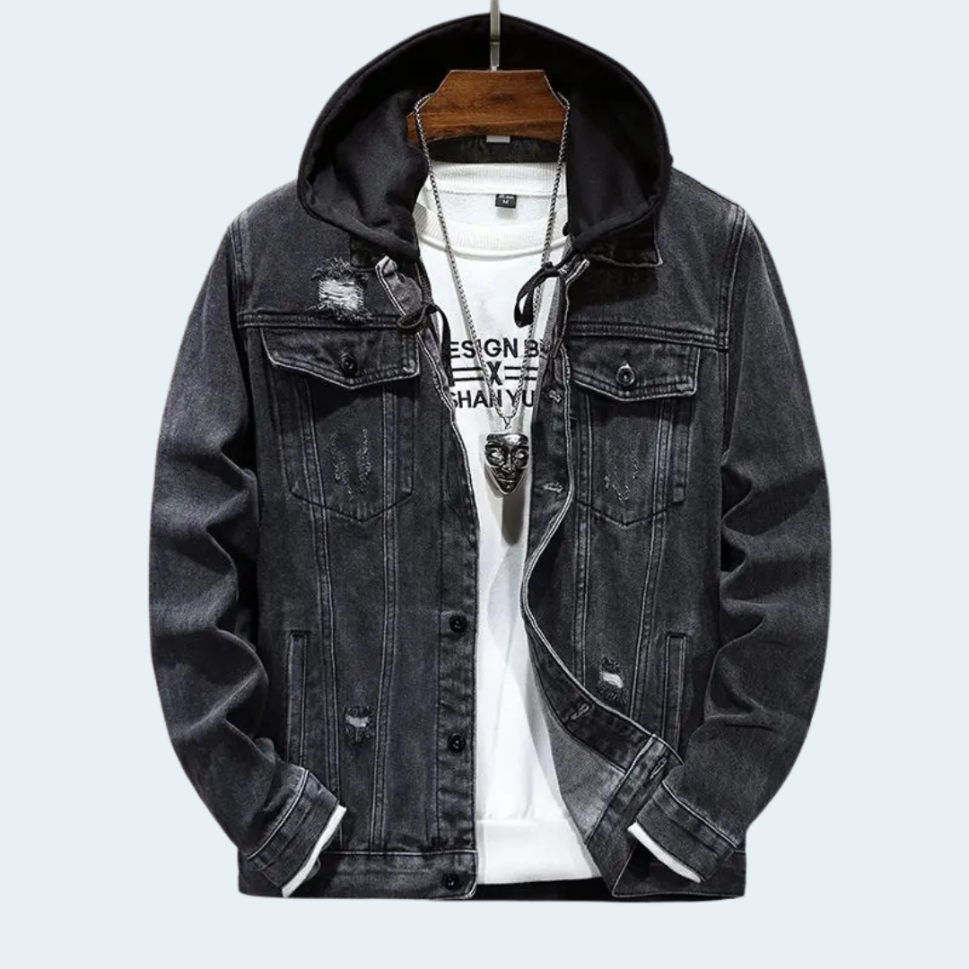 Biruvi | Men’s Retro Fall Ready Denim Hoodie Jacket