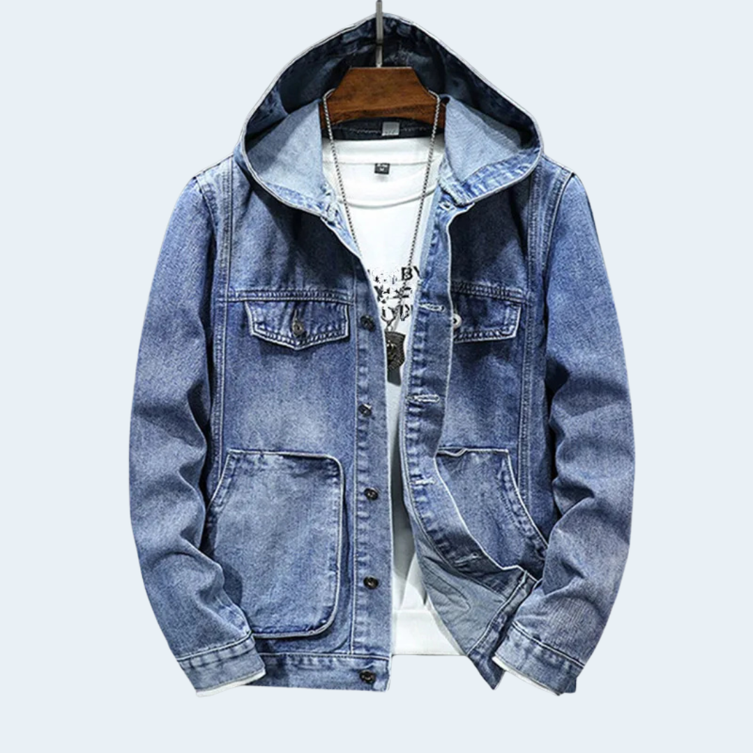 Biruvi | Men’s Ridgemeyer Denim Hoodie Retro Fade Oversized Hood