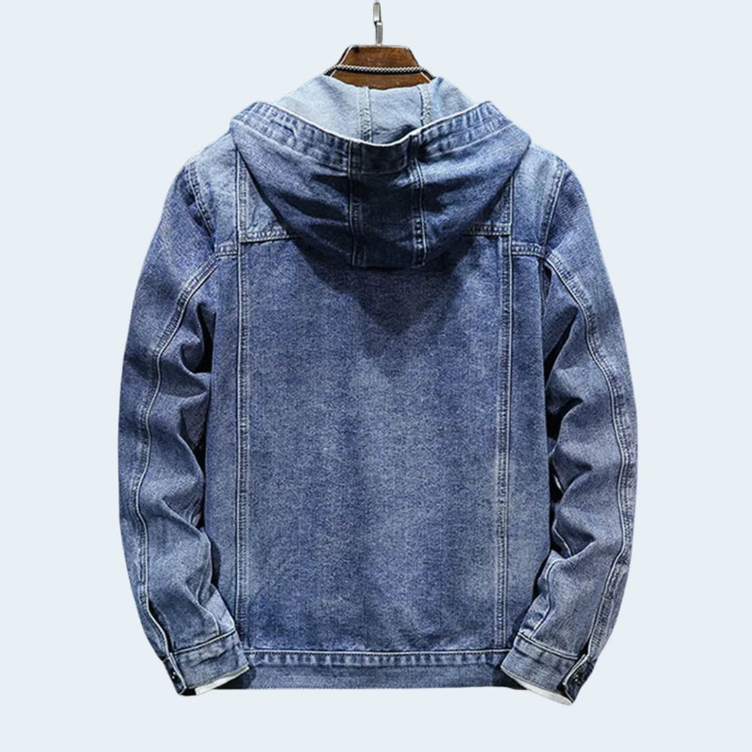 Biruvi | Men’s Ridgemeyer Denim Hoodie Retro Fade Oversized Hood