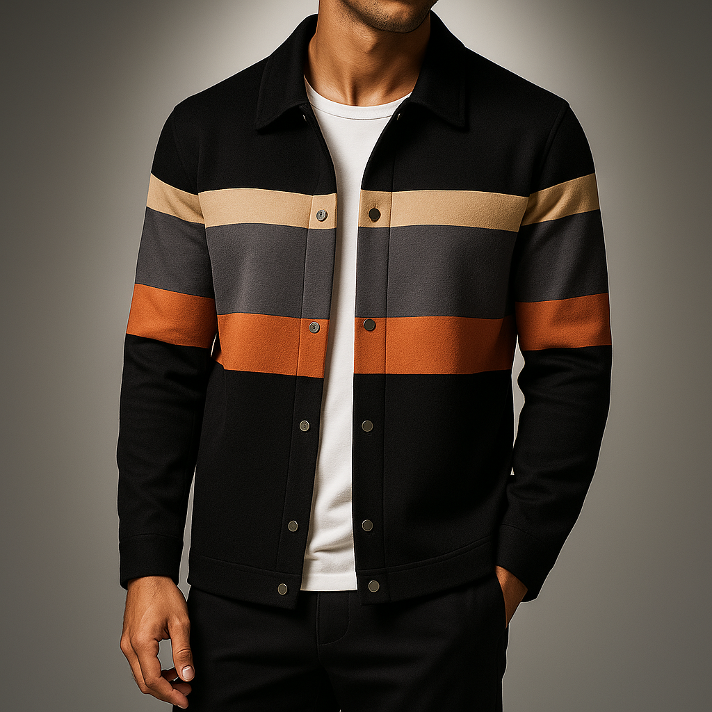 Biruvi | Men’s Signature Stripe Tailored Lightweight Cardigan