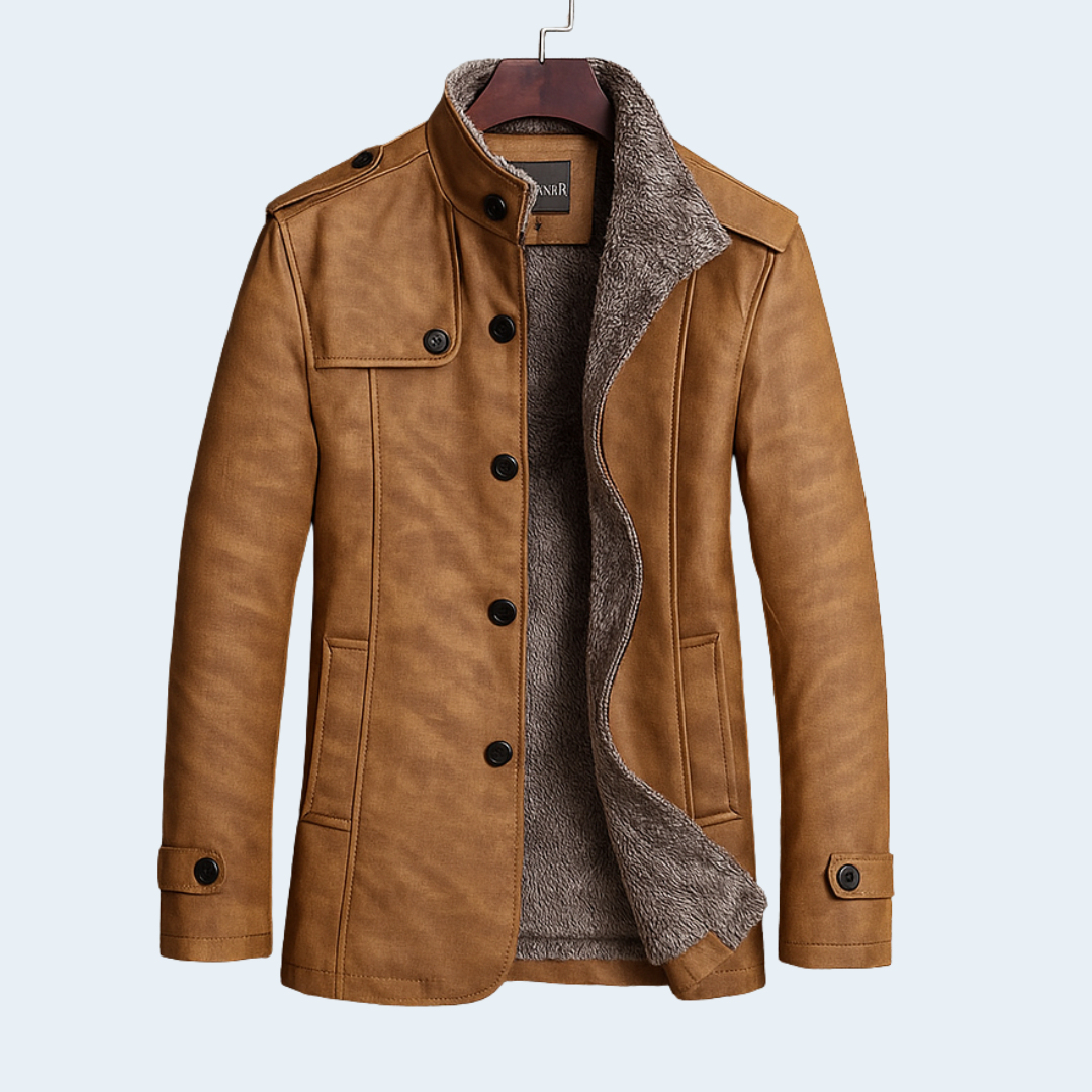 Biruvi | Men’s Trenton Suede Overcoat with Merino Wool Lining