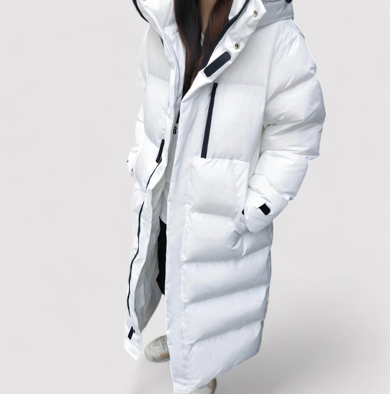 Biruvi | Women’s Puffer Jackets Long Waterproof Hooded Winter Puffer Coat