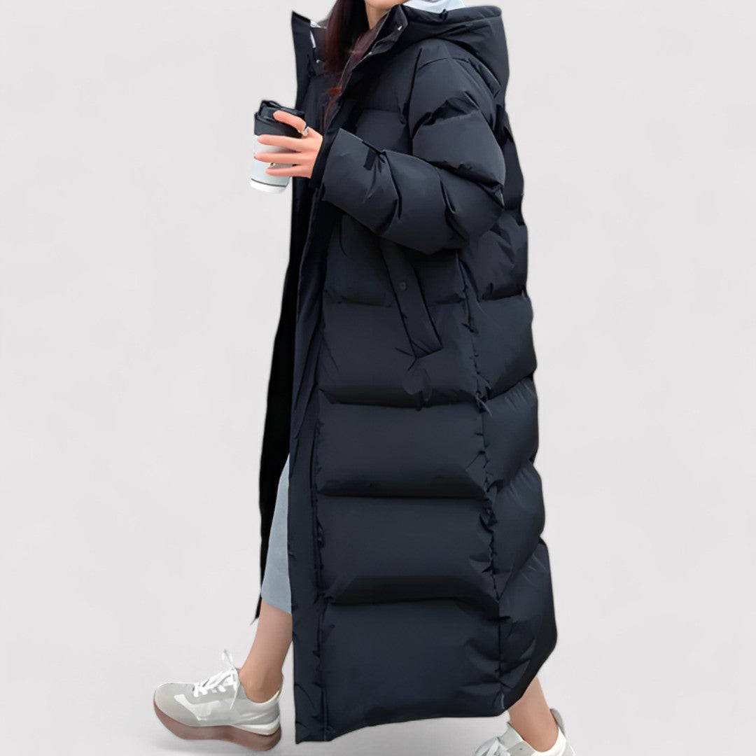 Biruvi | Women’s Puffer Jackets Long Waterproof Hooded Winter Puffer Coat