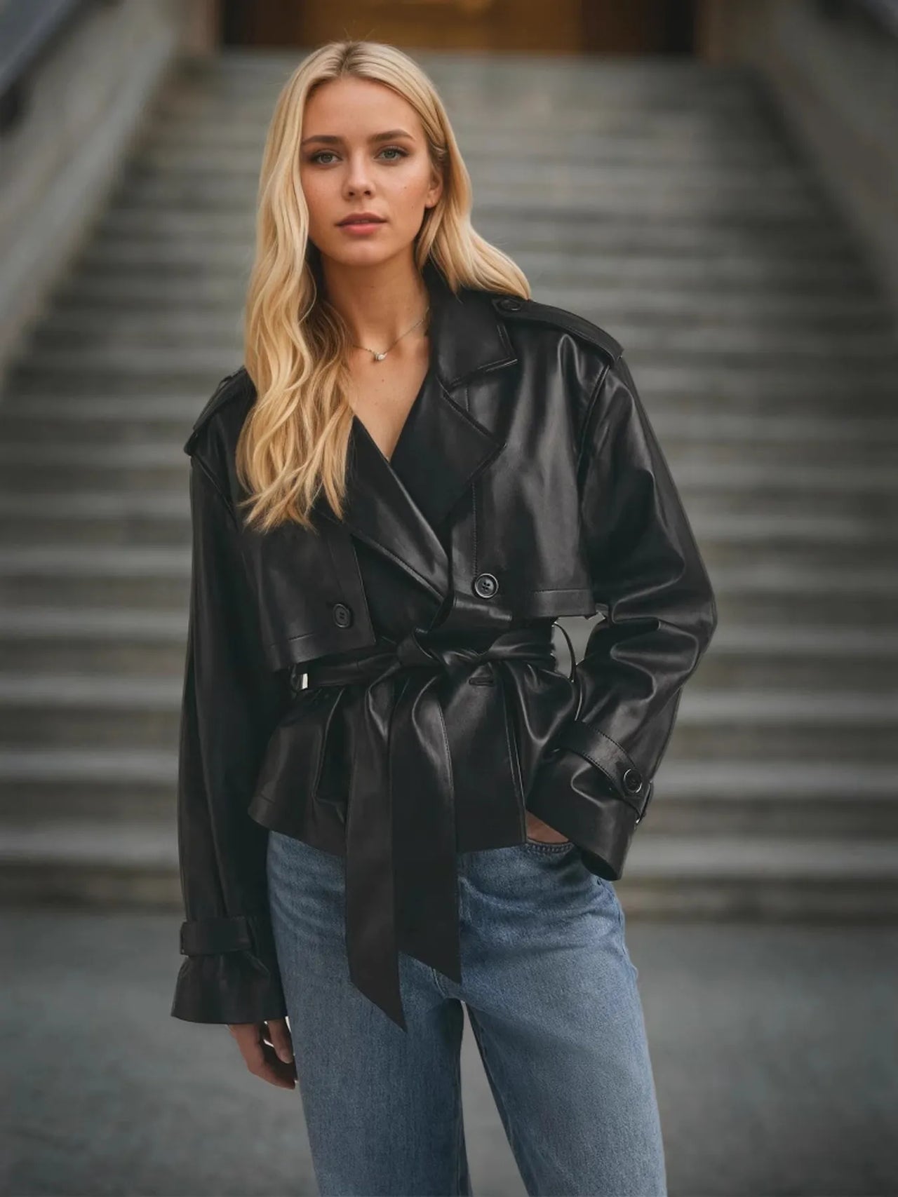 Biruvi | Women’s Belted Lined Jacket