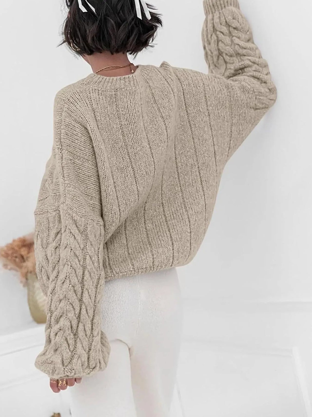 Biruvi | Women’s Cable Knit Long Sleeve Sweater