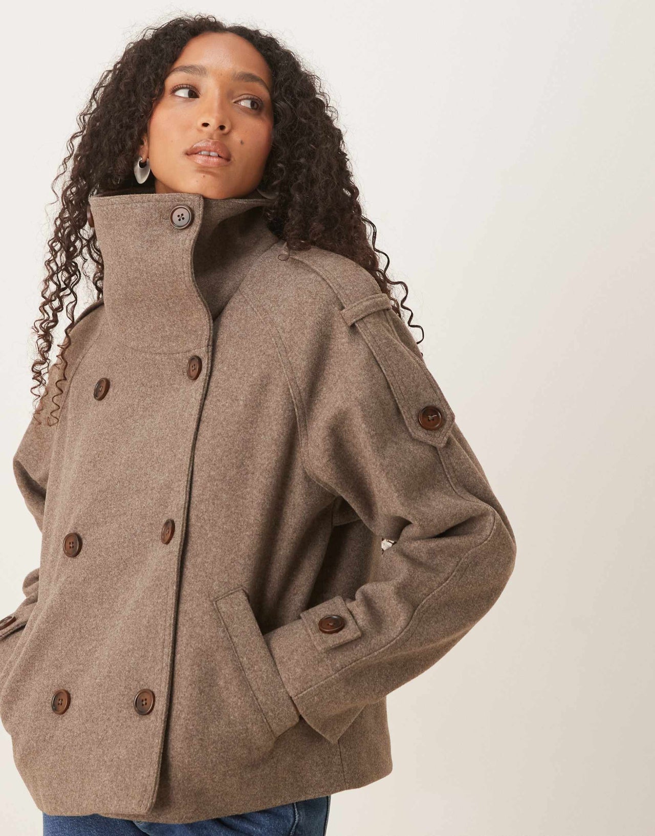 Biruvi | Women’s Double Breasted Wool Blend Jacket