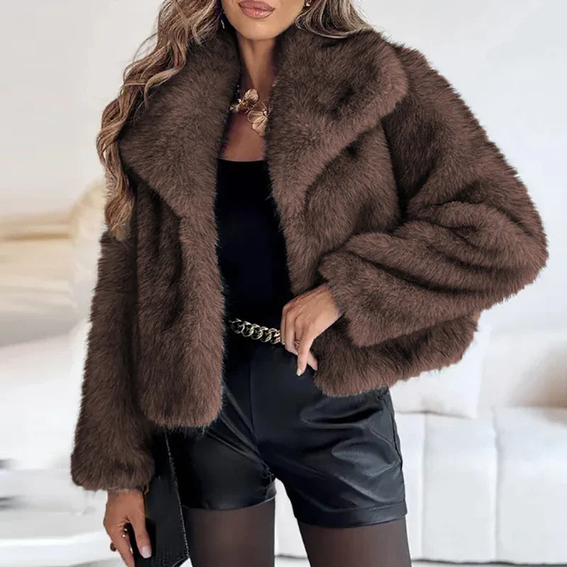 Biruvi | Women’s Faux Fur Short Jacket