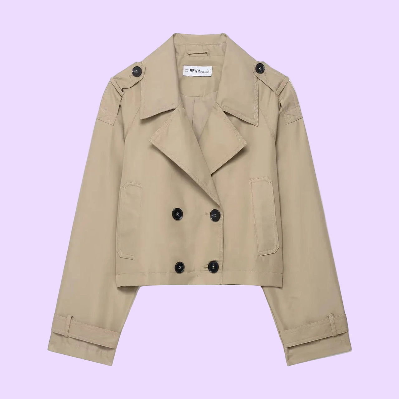 Biruvi | Women’s Short Double-Breasted Trench Coat