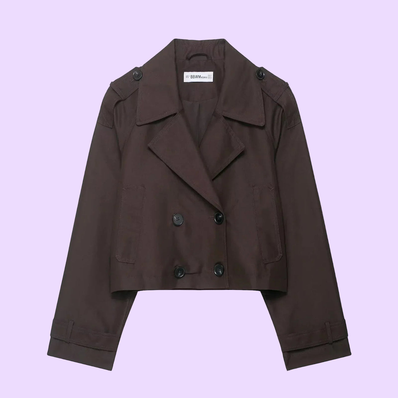 Biruvi | Women’s Short Double-Breasted Trench Coat