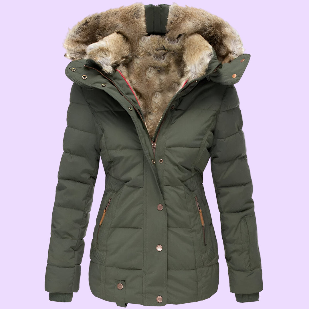 Biruvi | Women’s Puffer Jackets Slim Fit Hooded Winter Warm Jacket