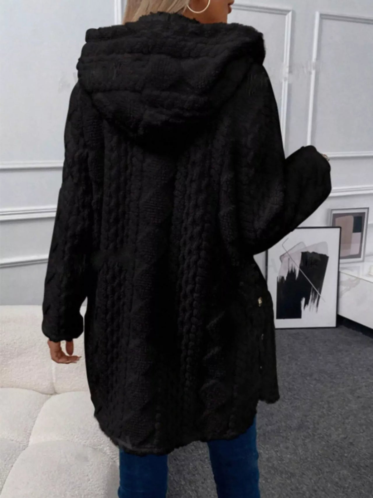 Biruvi | Women’s Thick Buttoned Longline Jacket with Classic Everyday Style