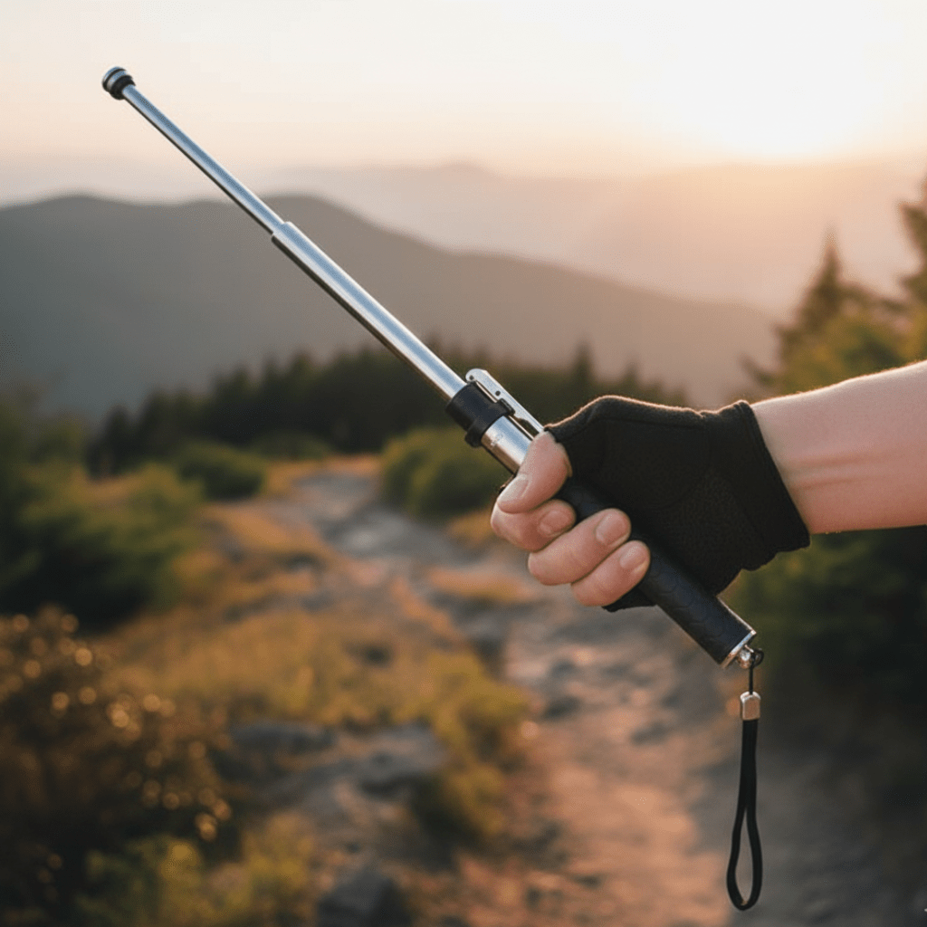Aluminum Hiking Stick with Ergonomic Grip – Ideal for Outdoor Walking or Trekking