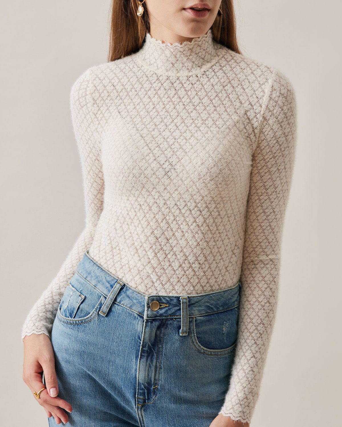 Azure | Sheer Lace Knit Festival Top