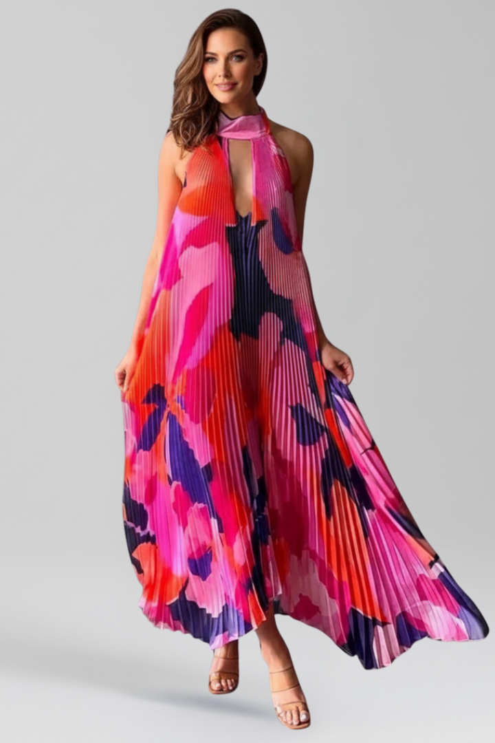 Beatrice | Sleeveless Pleated Maxi Dress