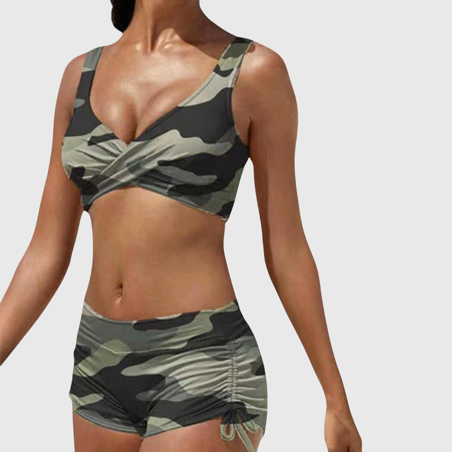 Blanche | Fitted Camo Two-Piece Bikini Set