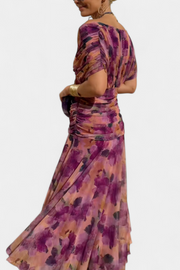 Blanche | V-Neck Floral Print A-Line Dress