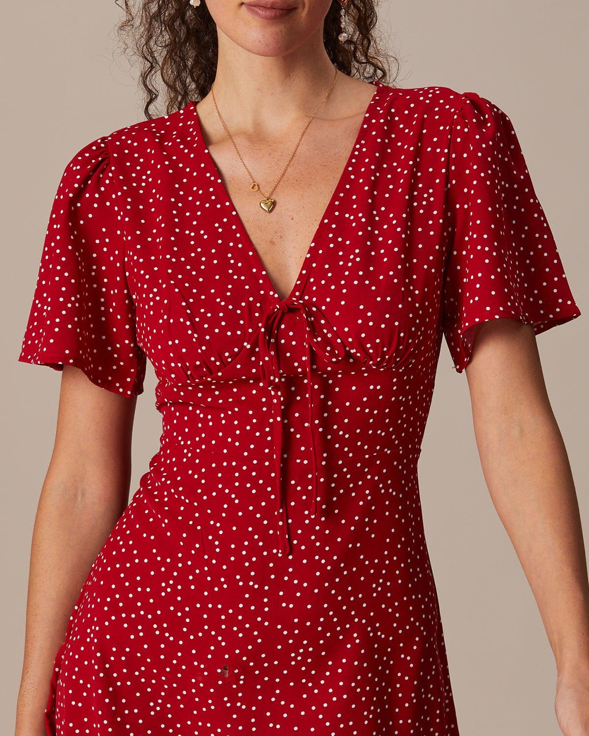 Blanche | V-Neck Polka Dot Flounce Summer Dress