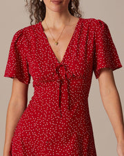 Blanche | V-Neck Polka Dot Flounce Summer Dress
