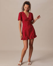 Blanche | V-Neck Polka Dot Flounce Summer Dress