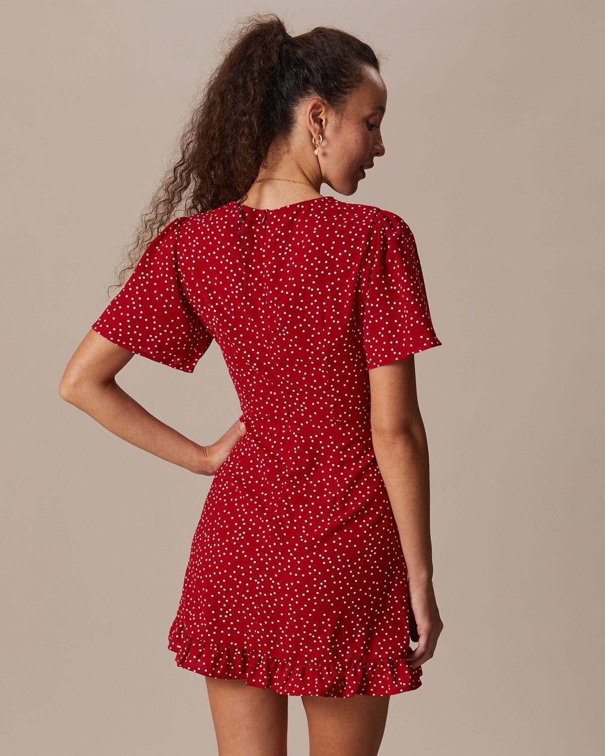 Blanche | V-Neck Polka Dot Flounce Summer Dress