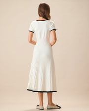 Blythe | Slim Fit Contrasting Ladies Day Sweater Midi Dress