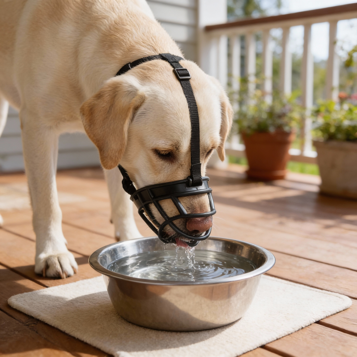 Breathable Polyester Dog Muzzle with Adjustable Straps – Ideal for Outdoor Walks