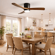 Brooklyn Nordic Wooden Ceiling Fan with Integrated Light – Ideal for Living Room or Bedroom