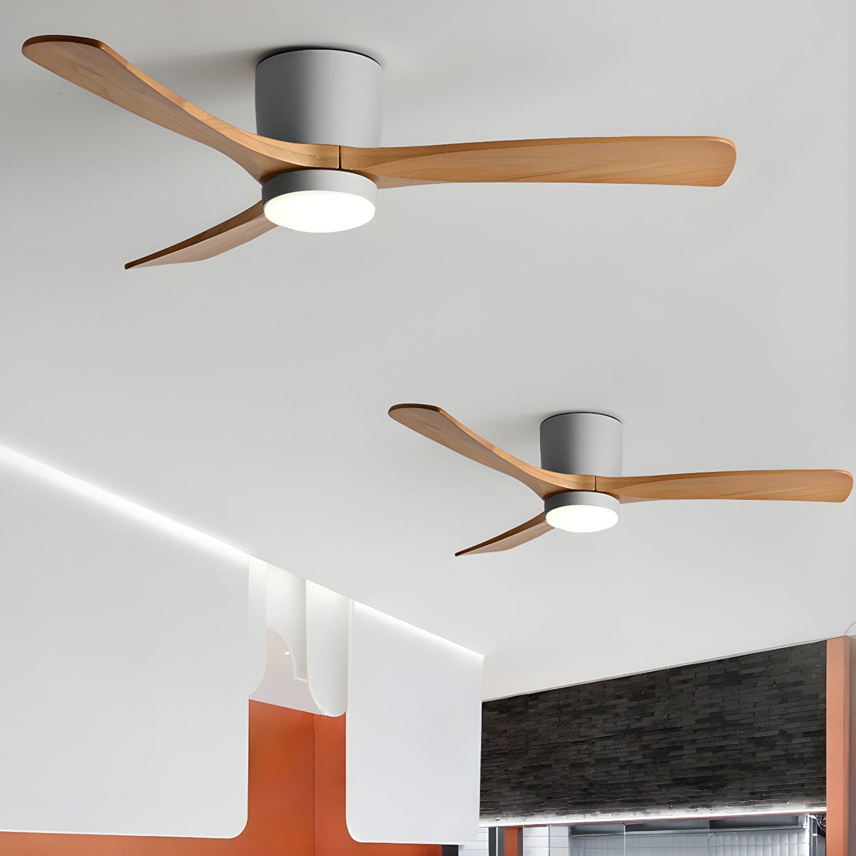 Brooklyn Nordic Wooden Ceiling Fan with Integrated Light – Ideal for Living Room or Bedroom