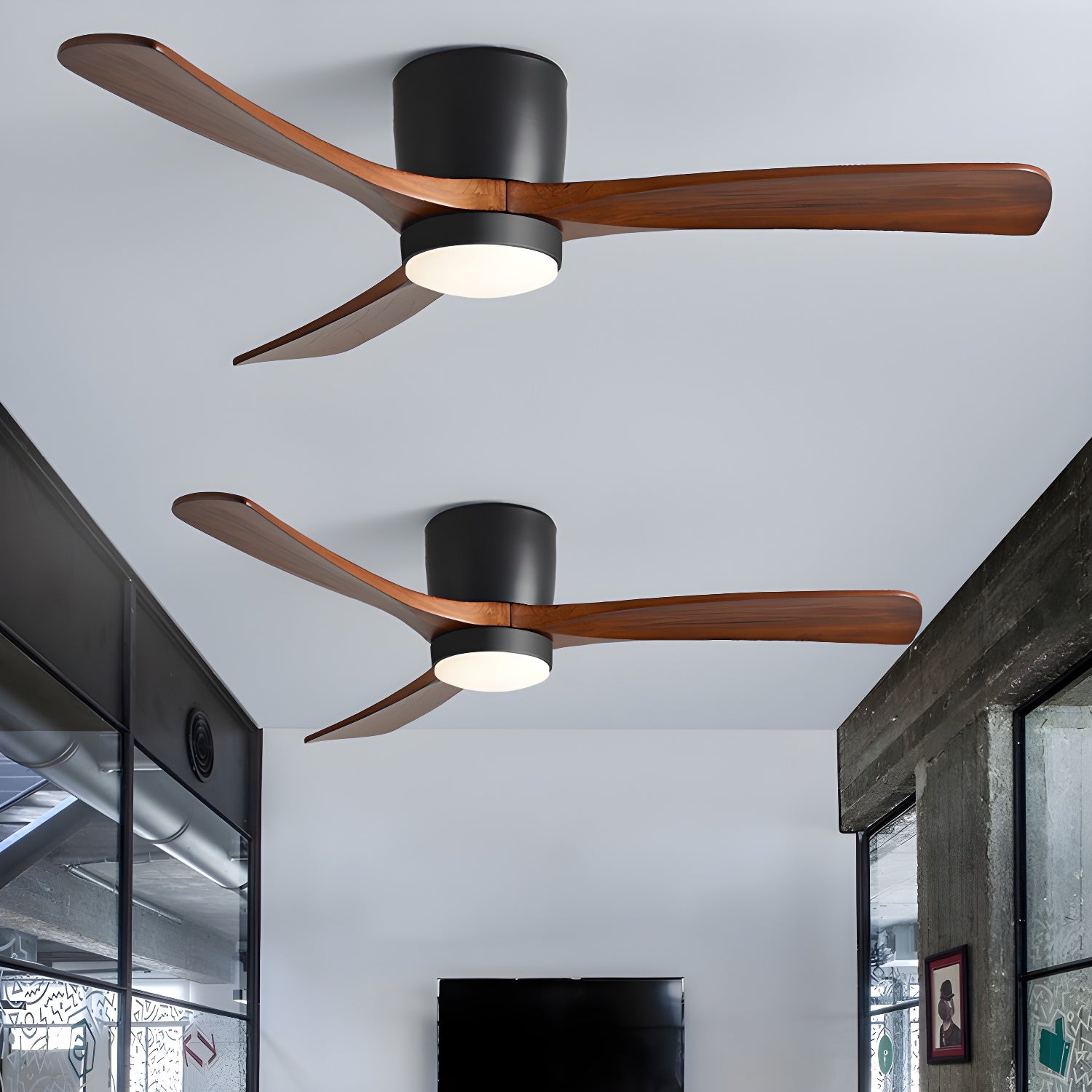 Brooklyn Nordic Wooden Ceiling Fan with Integrated Light – Ideal for Living Room or Bedroom
