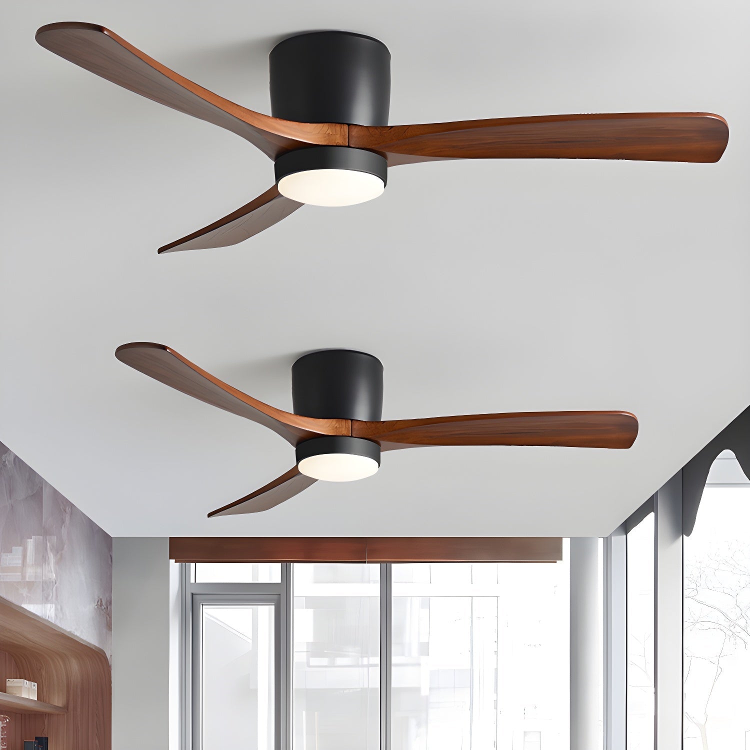 Brooklyn Nordic Wooden Ceiling Fan with Integrated Light – Ideal for Living Room or Bedroom