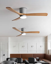 Brooklyn Nordic Wooden Ceiling Fan with Integrated Light – Ideal for Living Room or Bedroom