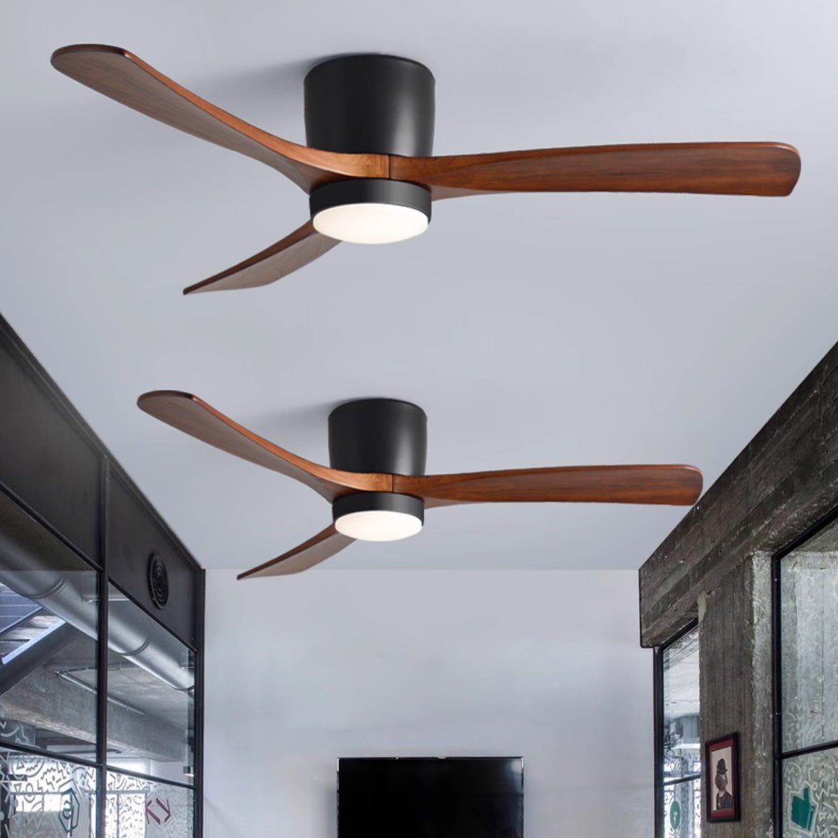 Brooklyn Nordic Wooden Ceiling Fan with Integrated Light – Ideal for Living Room or Bedroom