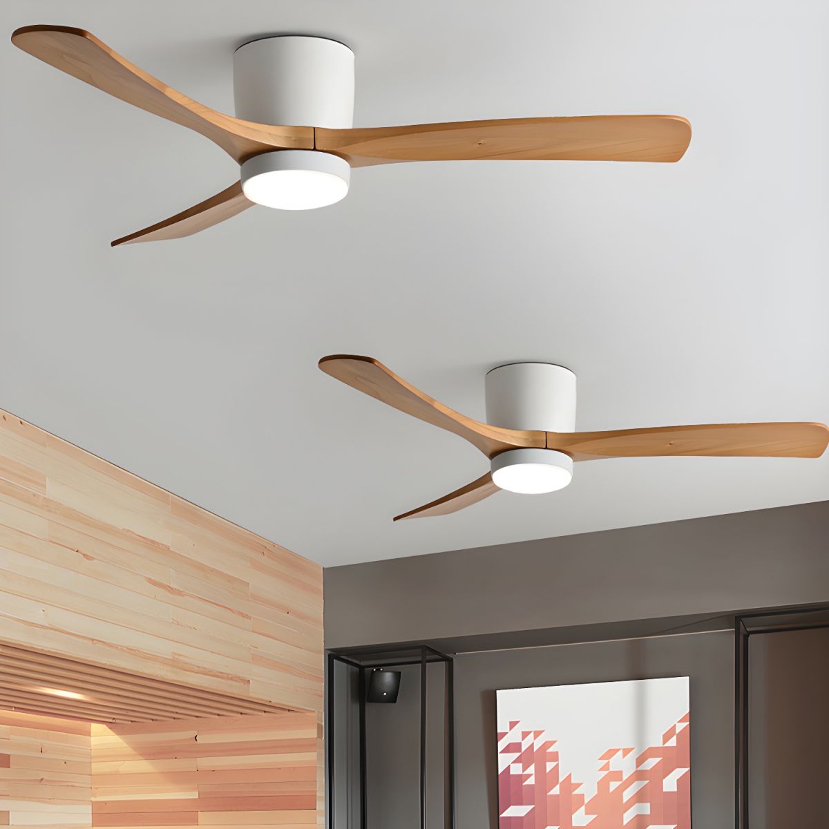 Brooklyn Nordic Wooden Ceiling Fan with Integrated Light – Ideal for Living Room or Bedroom