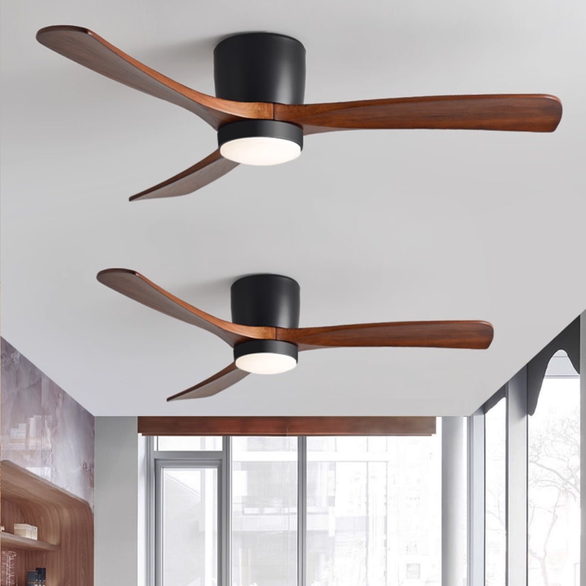 Brooklyn Nordic Wooden Ceiling Fan with Integrated Light – Ideal for Living Room or Bedroom