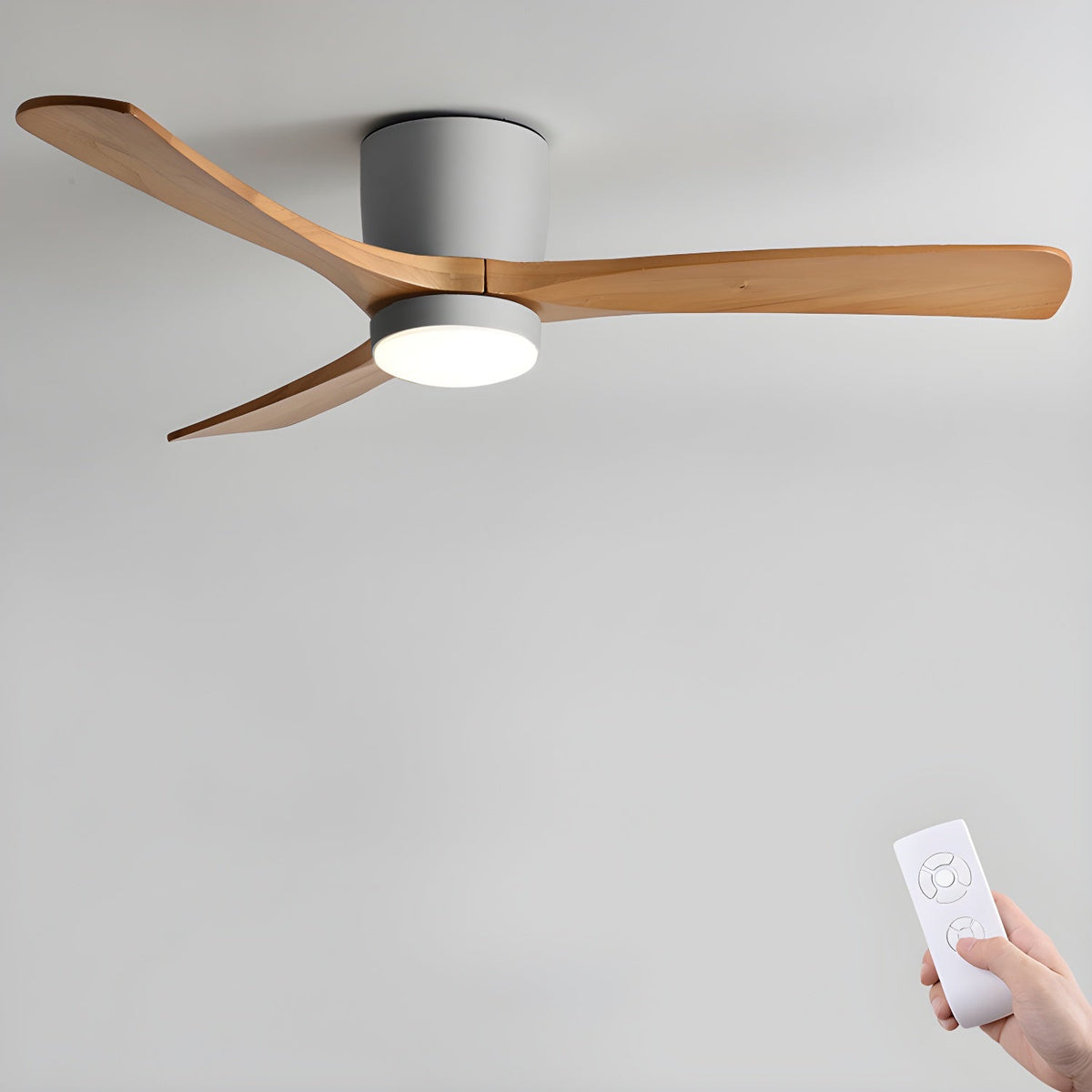 Brooklyn Nordic Wooden Ceiling Fan with Integrated Light – Ideal for Living Room or Bedroom