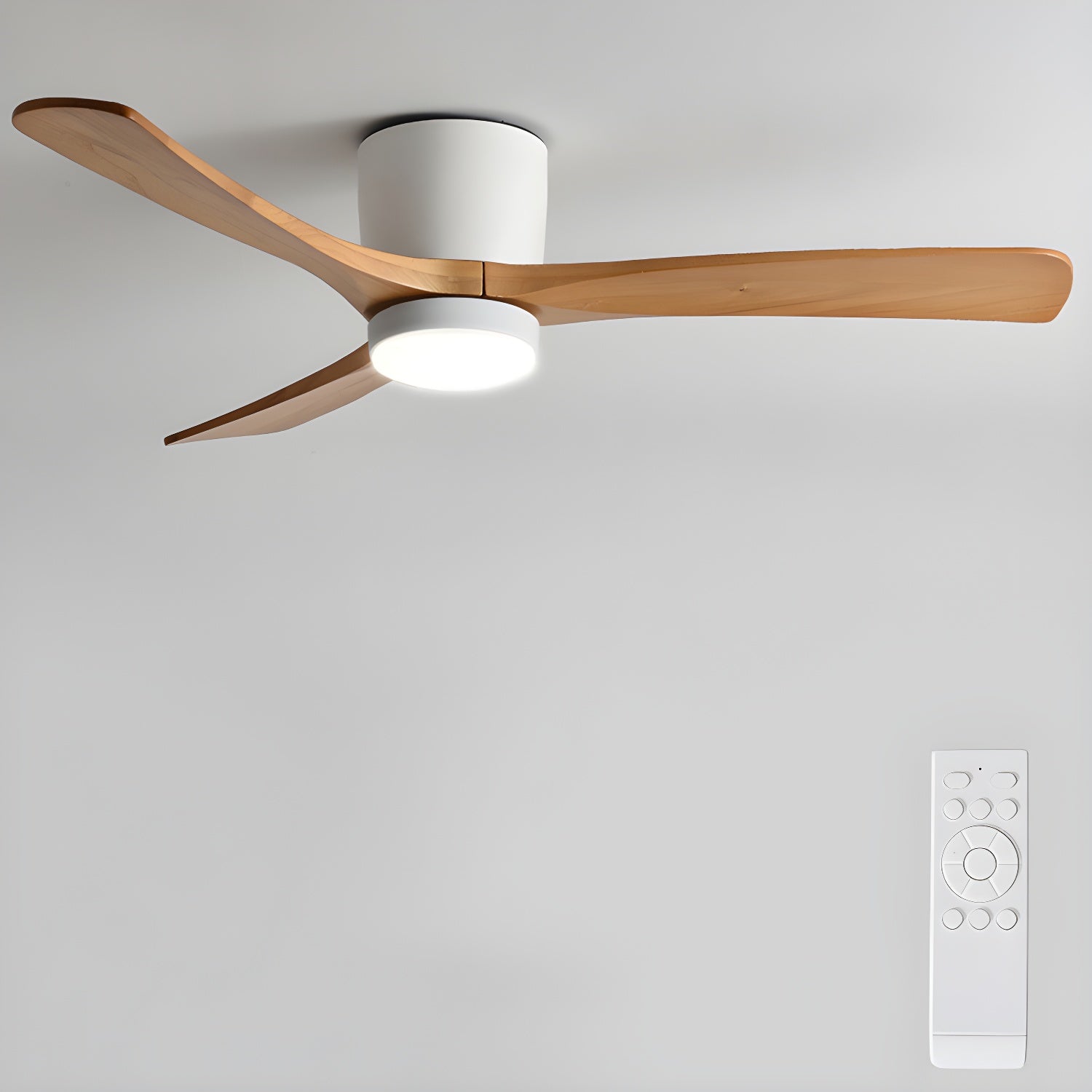 Brooklyn Nordic Wooden Ceiling Fan with Integrated Light – Ideal for Living Room or Bedroom
