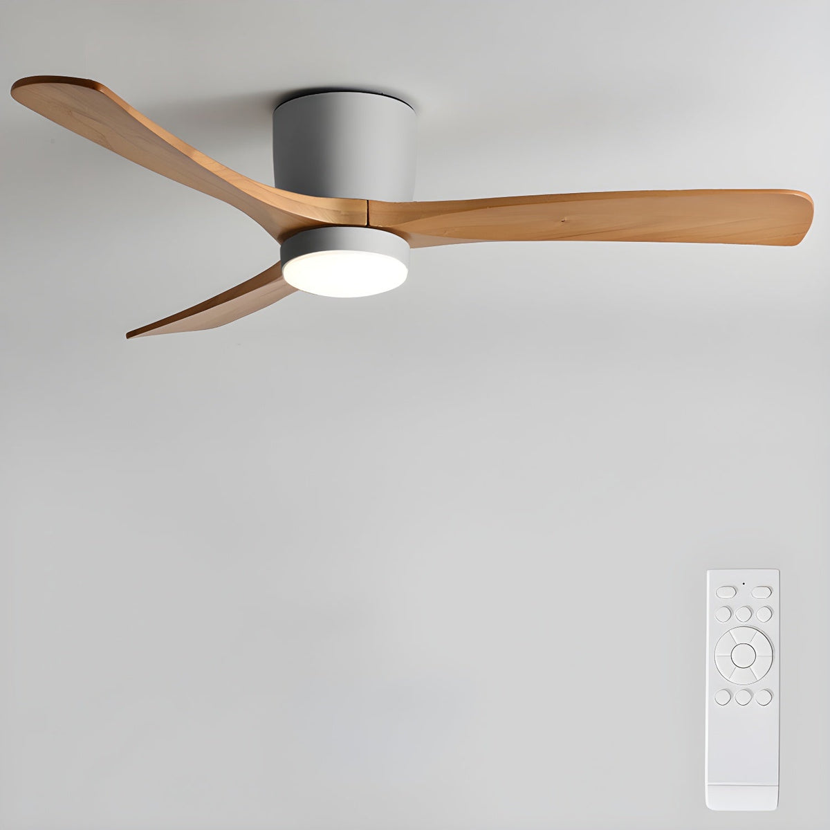 Brooklyn Nordic Wooden Ceiling Fan with Integrated Light – Ideal for Living Room or Bedroom