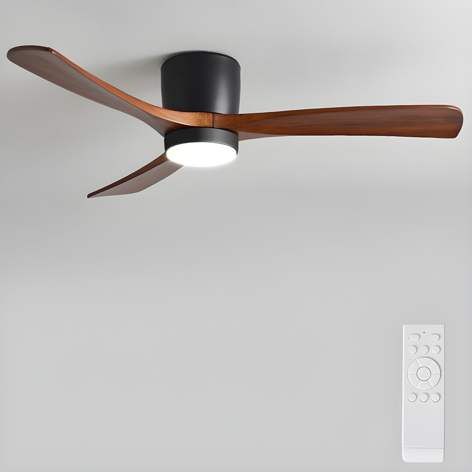 Brooklyn Nordic Wooden Ceiling Fan with Integrated Light – Ideal for Living Room or Bedroom