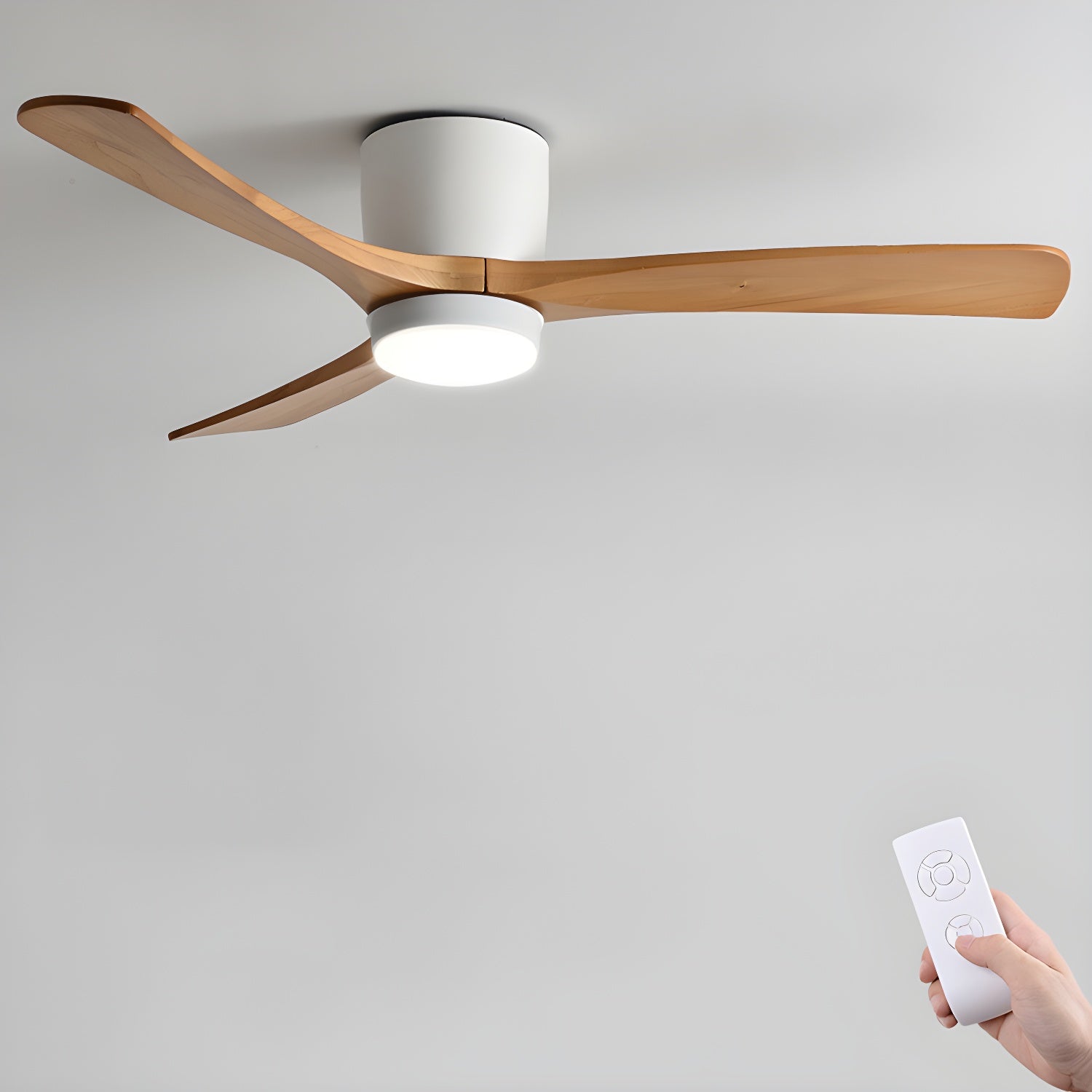 Brooklyn Nordic Wooden Ceiling Fan with Integrated Light – Ideal for Living Room or Bedroom